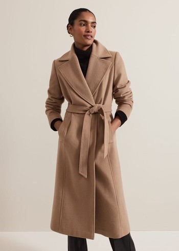 Phase Eight Livvy Wool Camel Trench Coats Brown Australia | CJ2156098